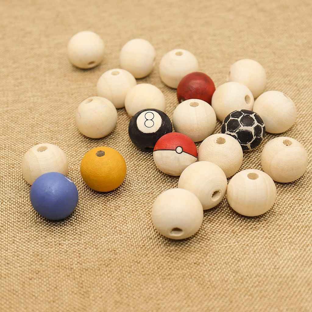 20 mm wooden craft balls with hole