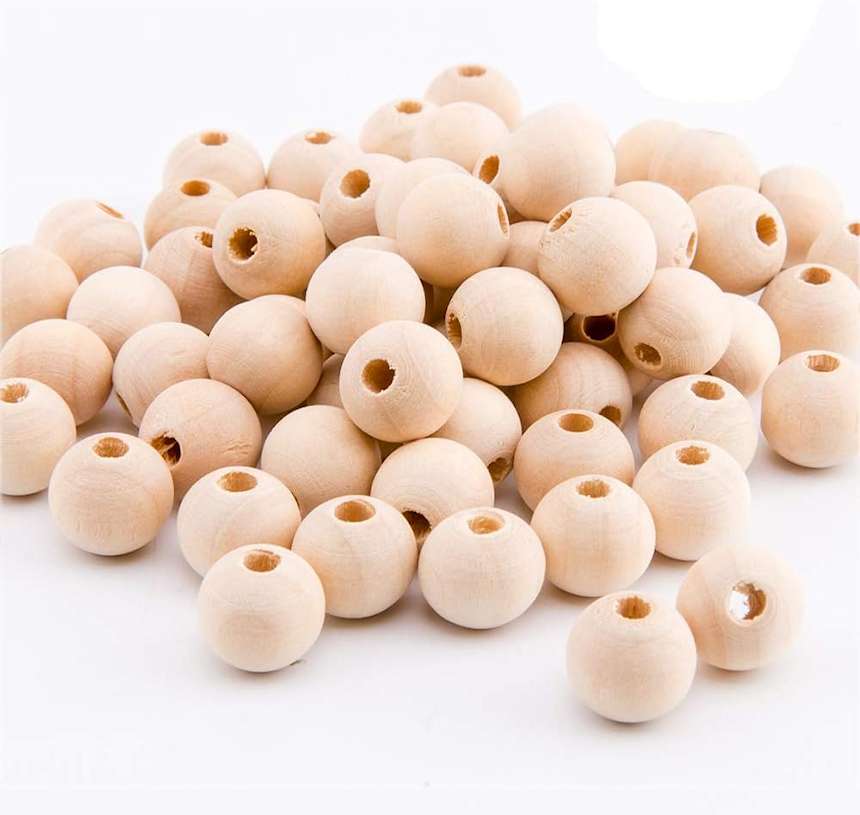 unfinished wooden beads for crafts