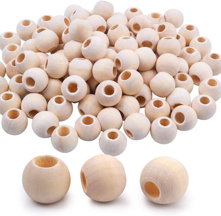 raw wood beads