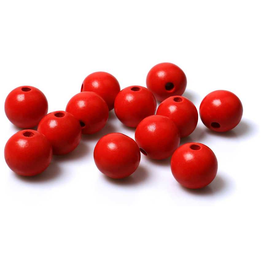 large red wooden beads