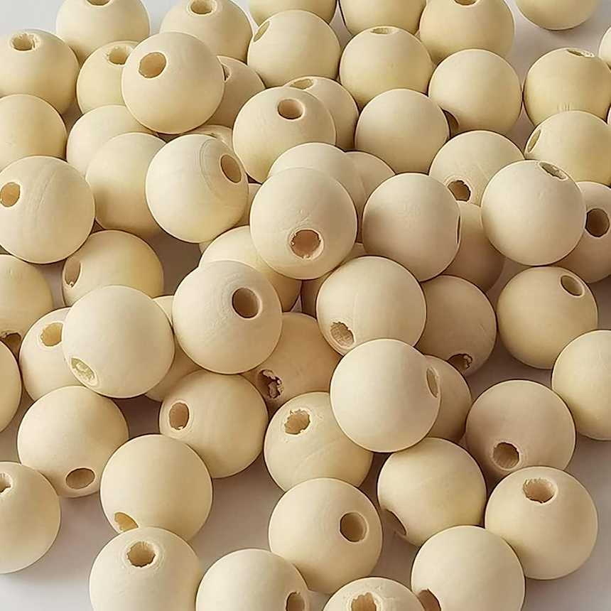 drilled wooden balls