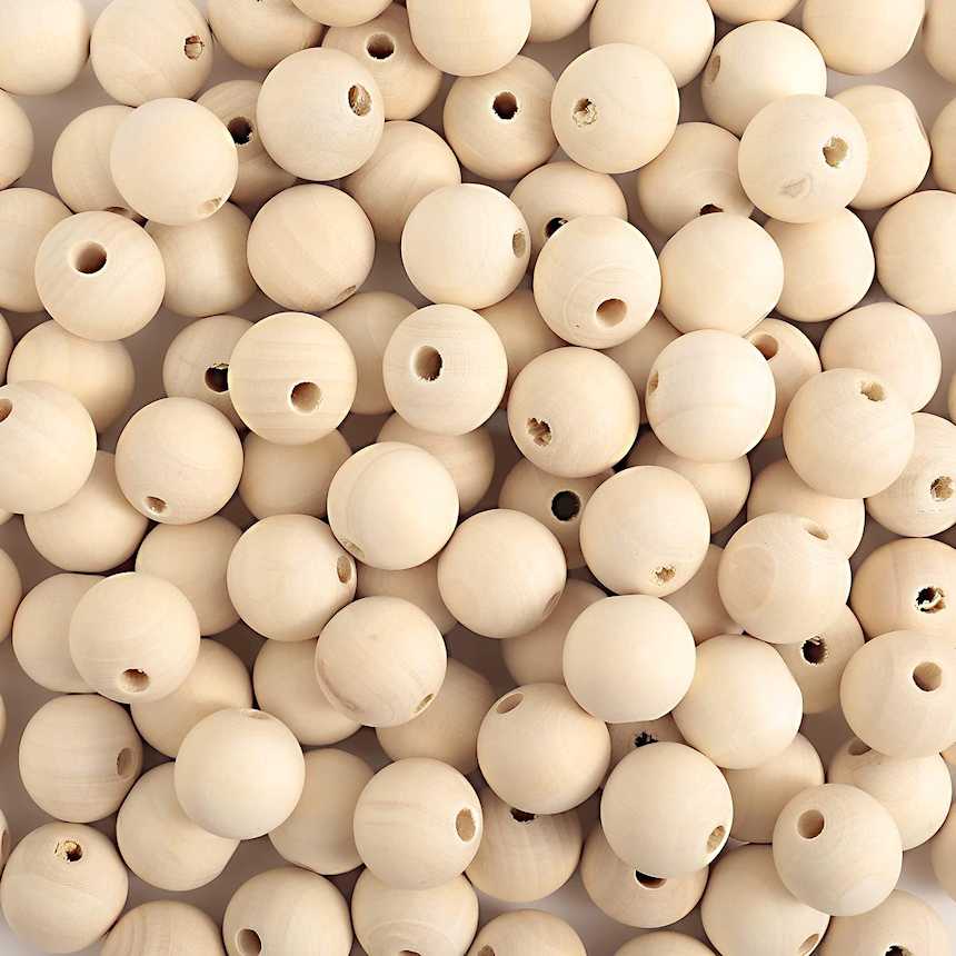 wooden balls with holes for crafts