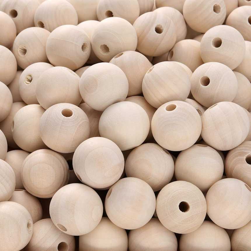 unvarnished wooden beads