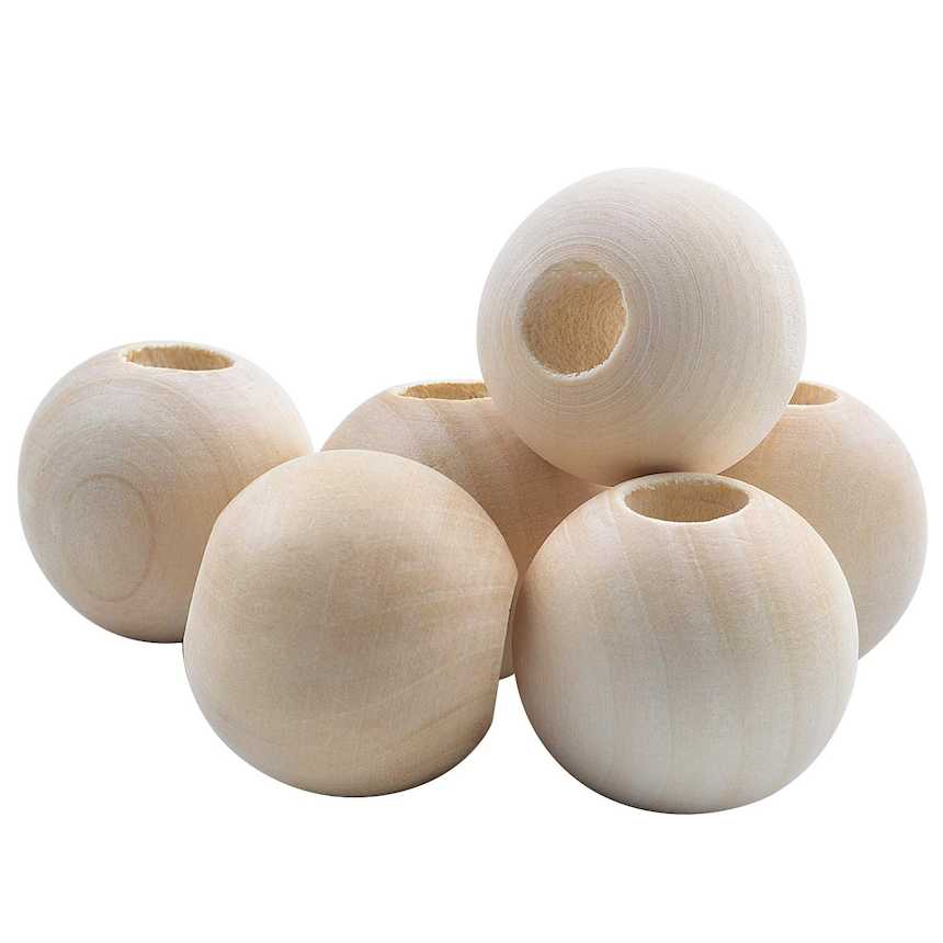 30mm wooden bead with 1 2 hole