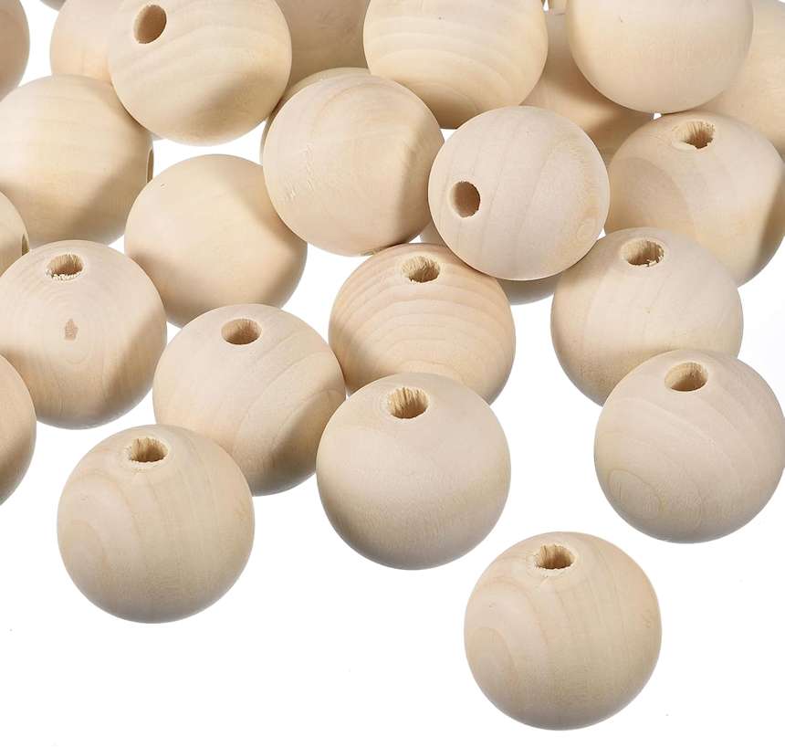 large wooden craft beads