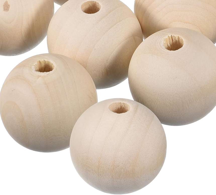 large round wood beads