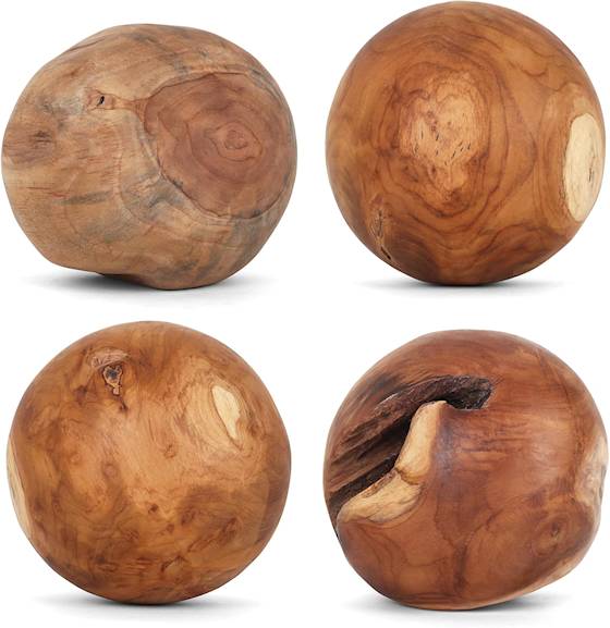 8 inch unfinished wood teak orbs