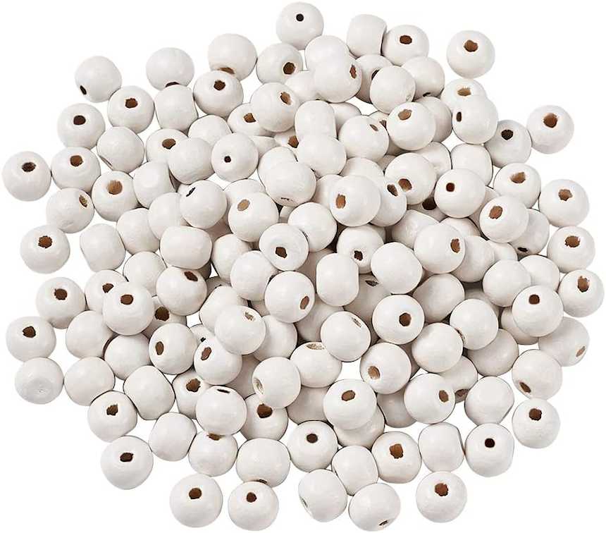 white wooden balls