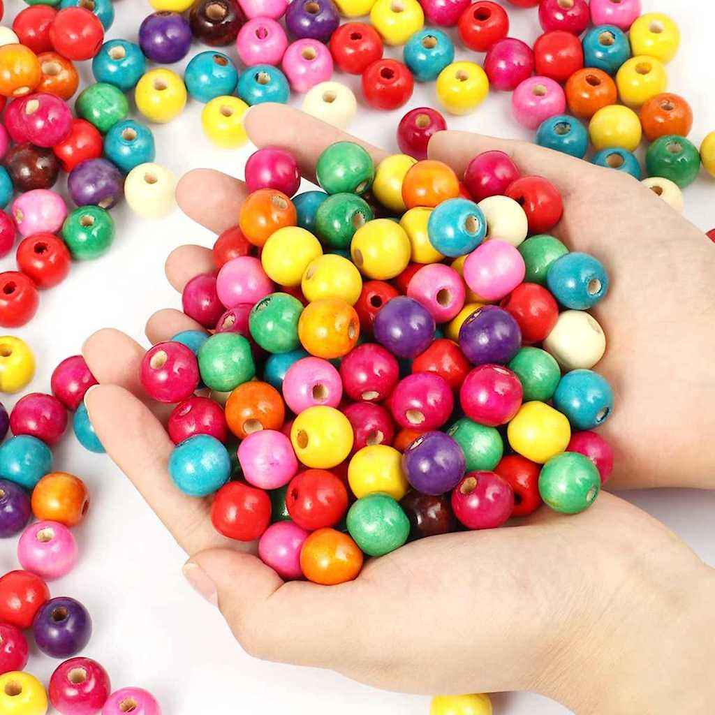 Cadikez 0.63 inch colorful wooden beads