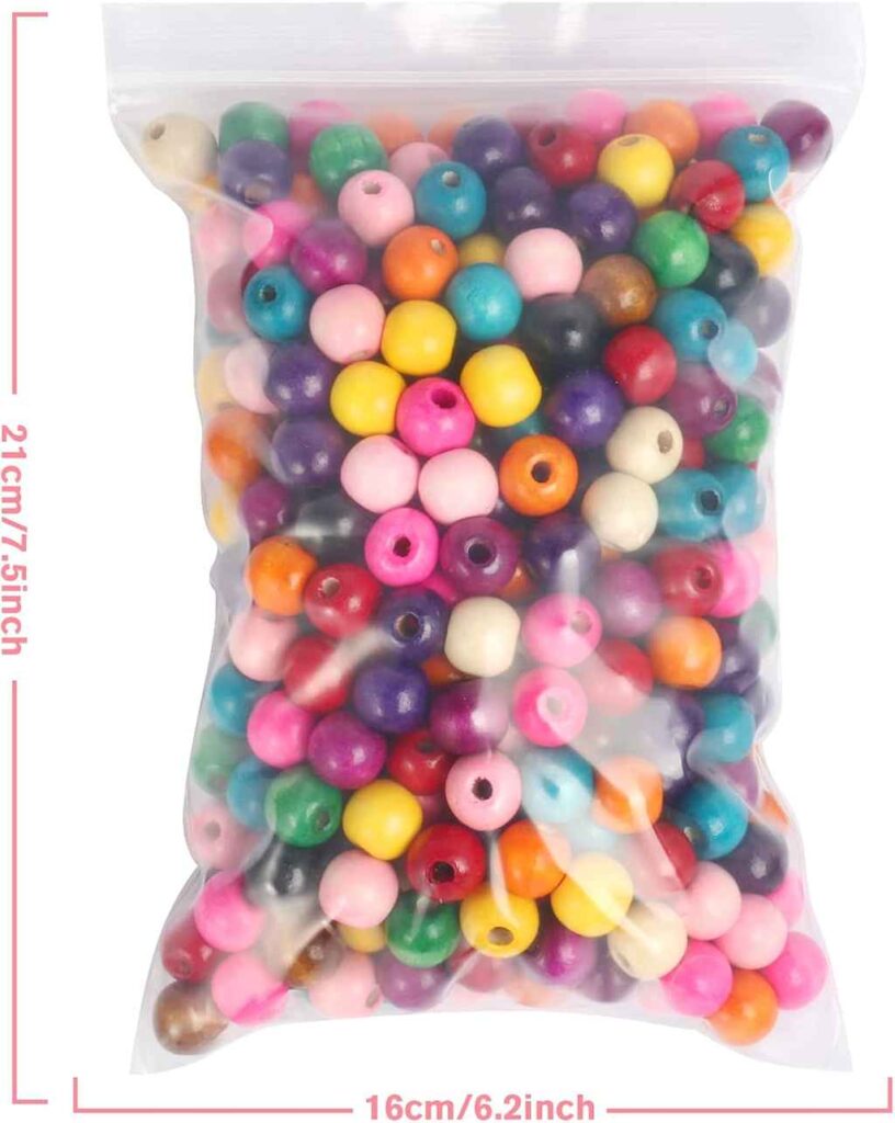 Cadikez 0.63 inch colorful drilled wooden balls