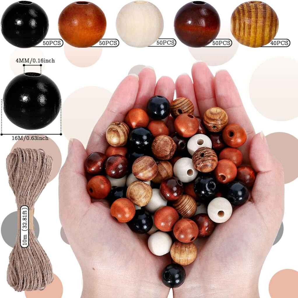 WHALINE 0.63 INCH WOOD BEADS