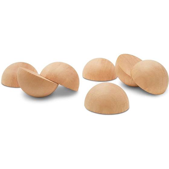 3 inch solid split wooden spheres