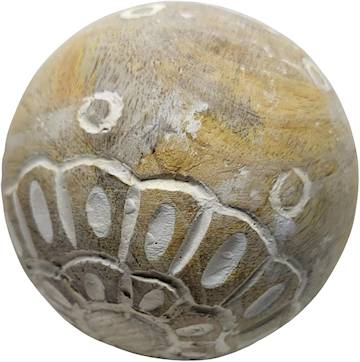 decorative carved wood sphere