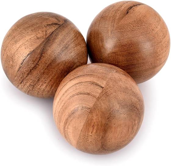 Acacia decorative wooden balls