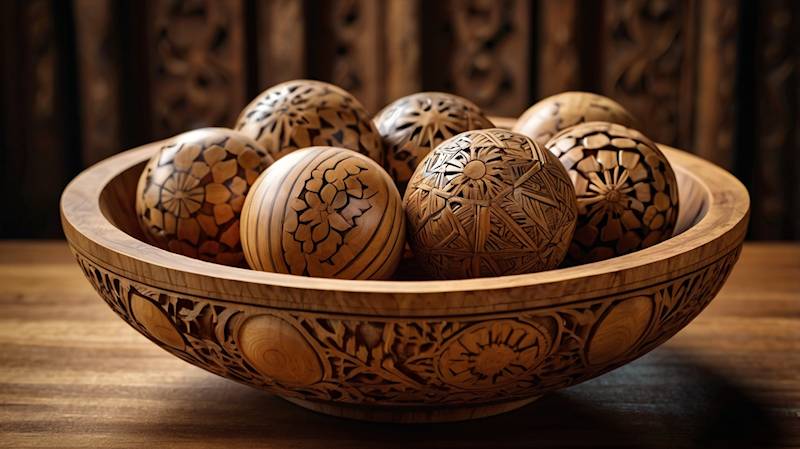 decorative wooden balls for bowls