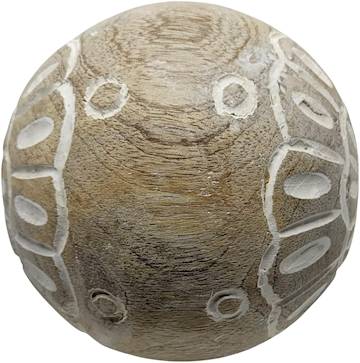 carved decorative wooden orb