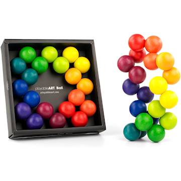 rainbow colored wooden balls