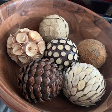 decorative wooden spheres