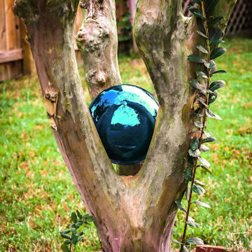 blue decorative garden ball