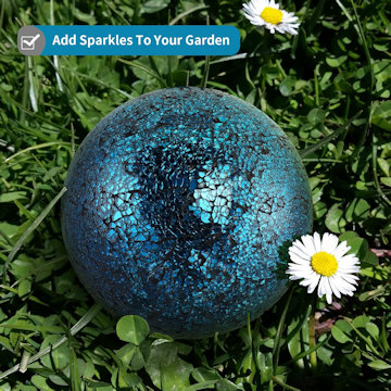 blue glazed garden balls