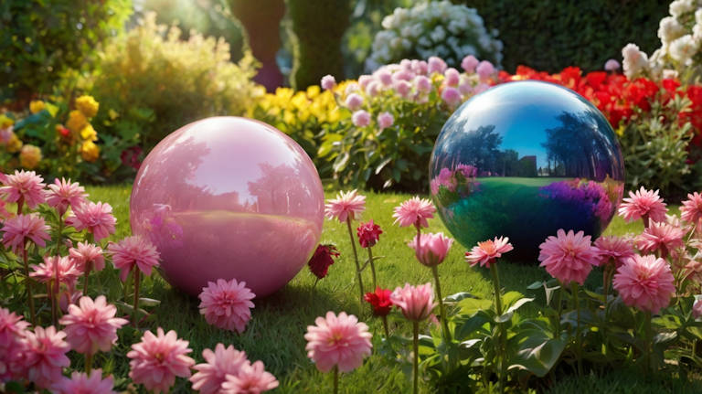 gazing ball pink