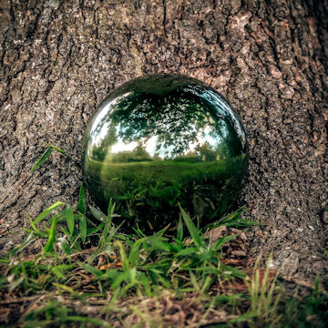 green gazing globe