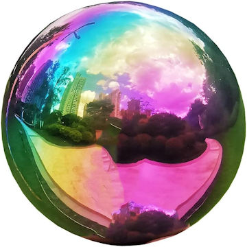 iridescent gazing ball