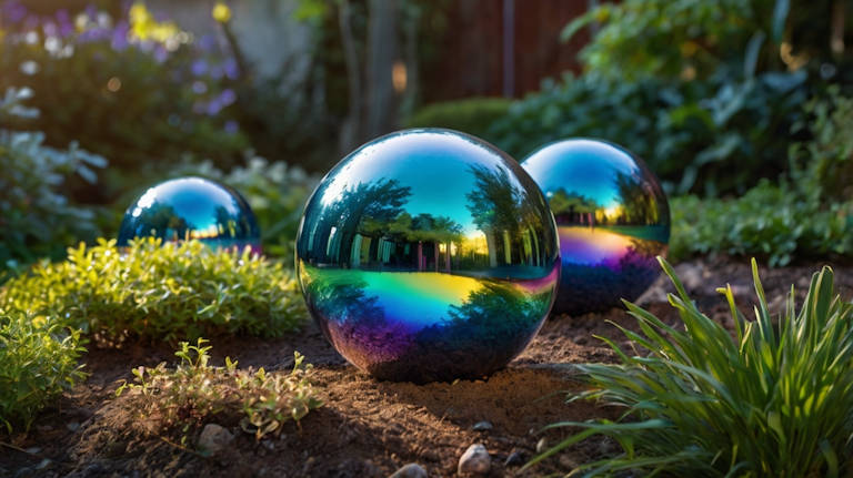 iridescent gazing balls