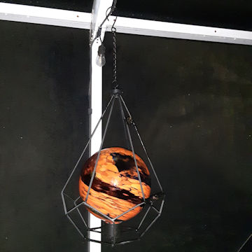 orange garden gazing ball