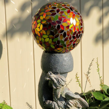 mosaic red gazing ball