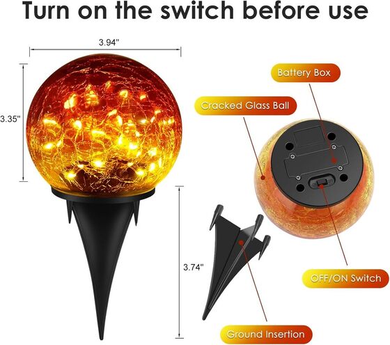 red solar gazing ball installation